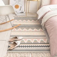 Load image into Gallery viewer, SKTEZO Cotton and Linen Tassel Woven Carpet Floor Mat Door Bedroom Tapestry Decorative Blanket Tea Living Room Carpet area rug